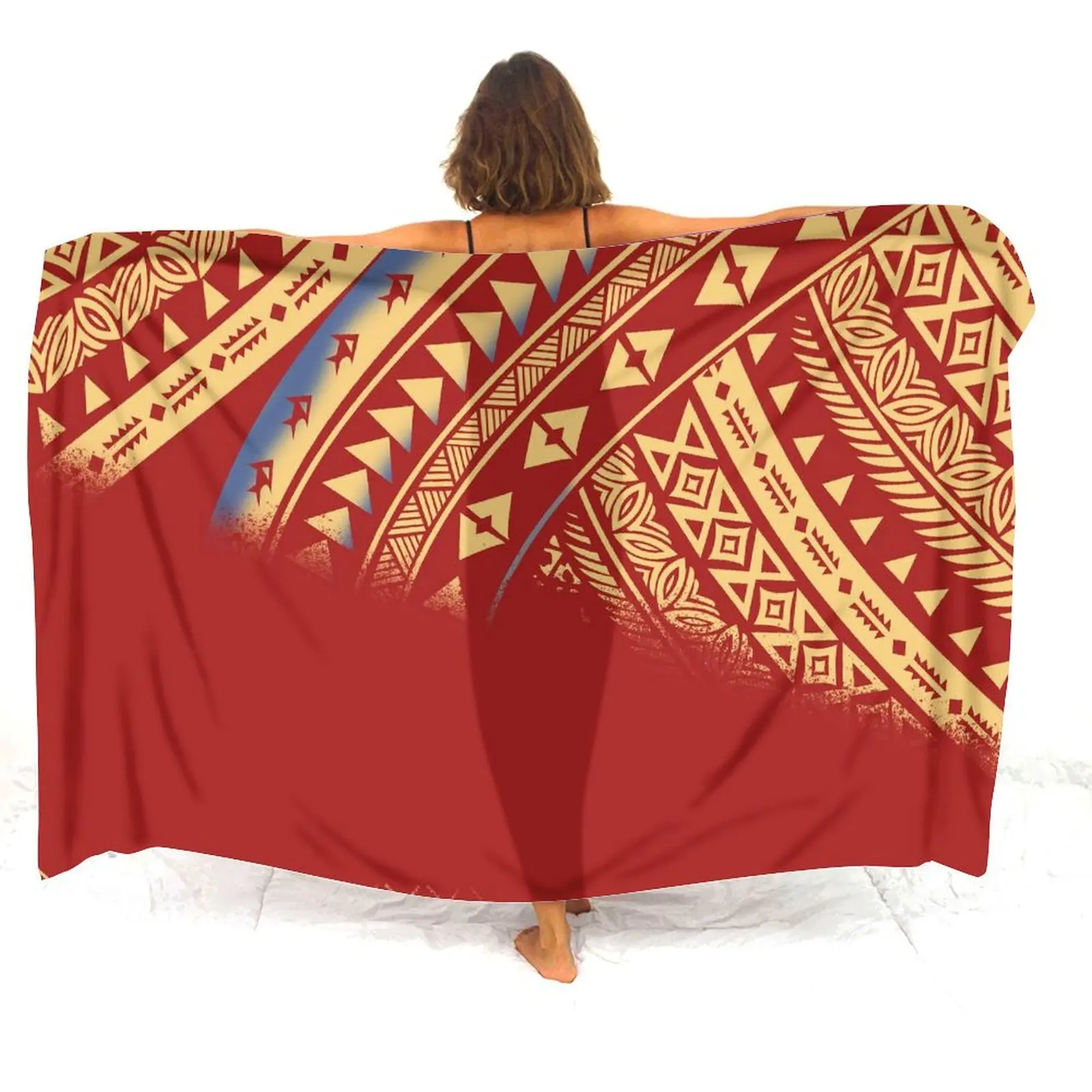 Sarong aangepaste Hawaiiaanse eilanden Art Print Polynesische dames zomer eendelige jas strandstijl sexy bikinijurk op maat