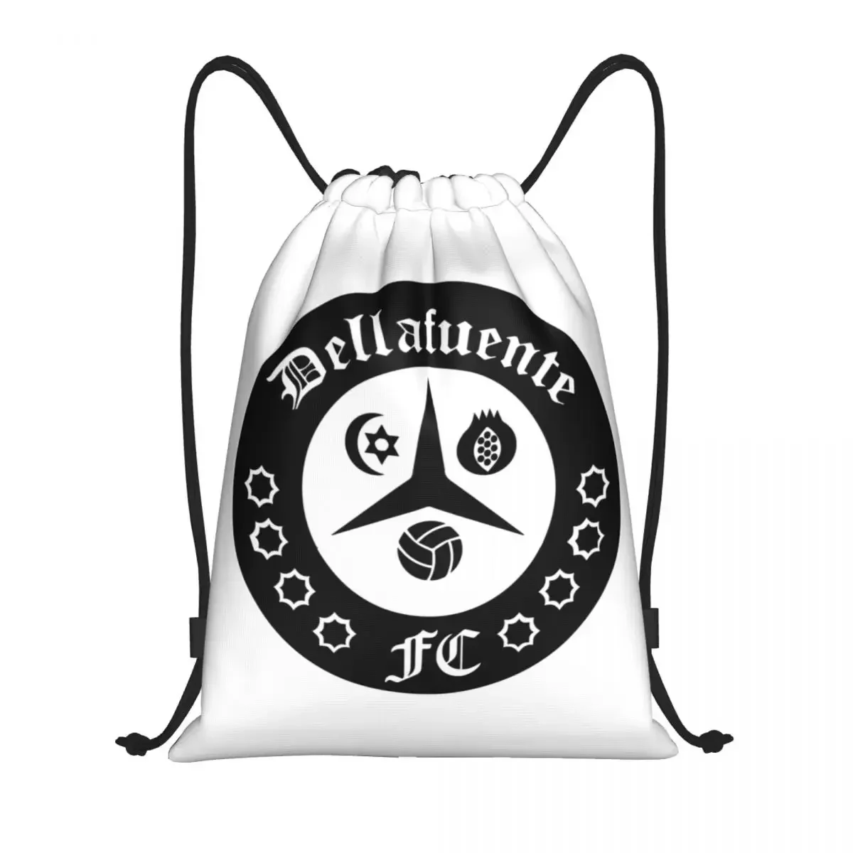 Custom Dellafuente Logo Drawstring Bag Women Men Lightweight Spanish Rock Rapper Sports Gym Storage Backpack