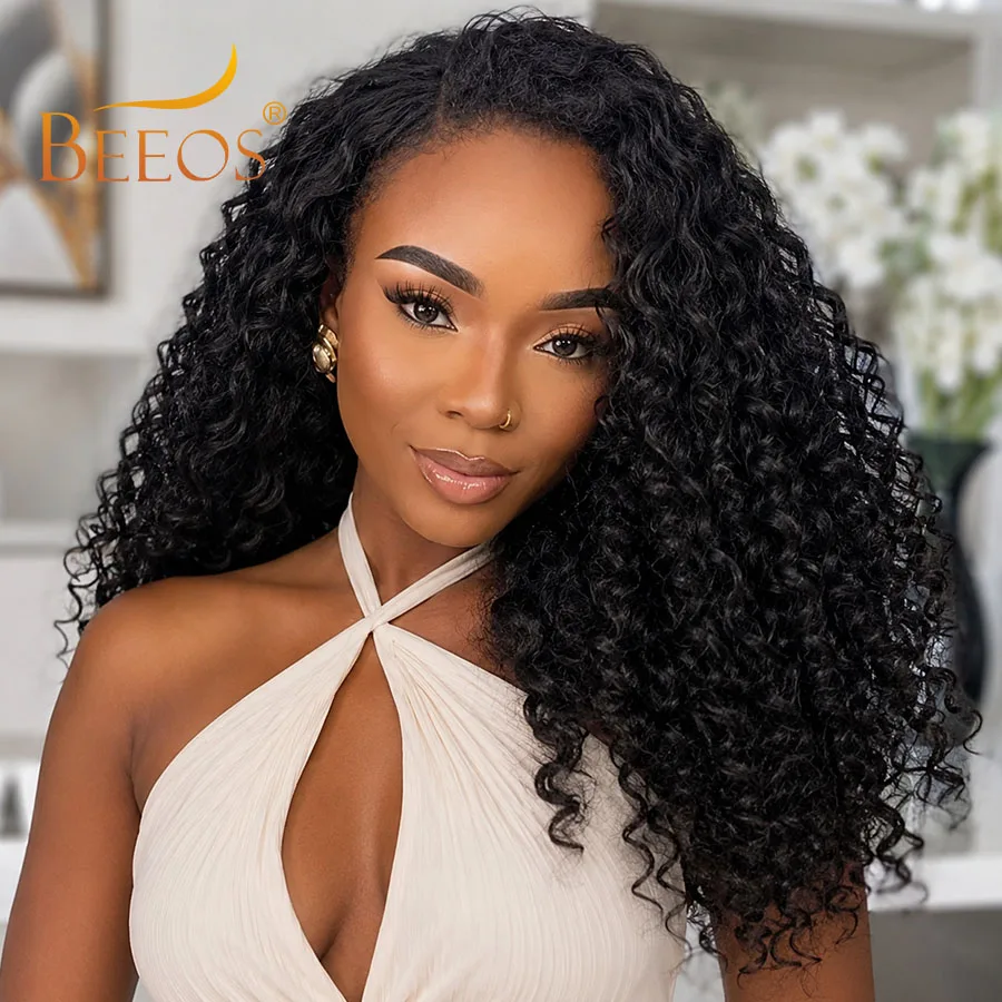 Feather Crochet Human Hair Kinky Curly Hair Extensions Pre-Separated Knotless Lightweight Curly Crochet Hair For Boho Braids Rem