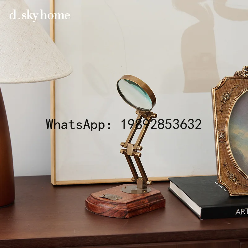 

X-23 retro ornament magnifying glass living room bedroom home decor ornament brass mirror