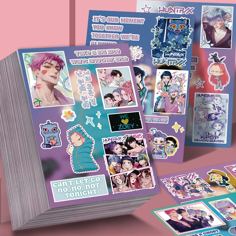

8/16 листов забавные Kpop охотники на демонов мультфильм головоломка наклейка DIY телефон ноутбук чемодан скейтборд граффити наклейки забавные для детей подарок