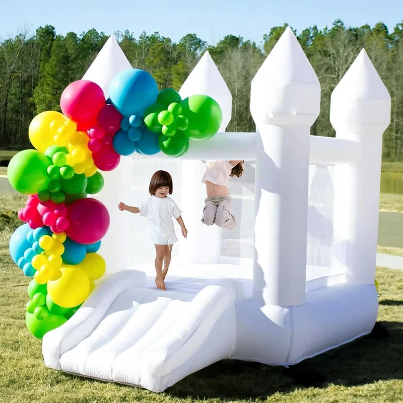 Casas de rebote blancas, castillos inflables para niños, decoraciones al aire libre de Halloween, Mini Castillo de salto inflable, fiesta de Carnaval