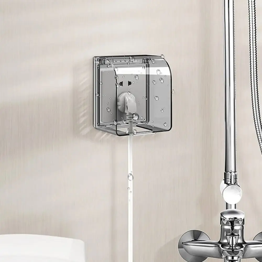 Self-Adhesive 86 Type Wall Socket Waterproof Box Prevent Electric Shock Plastic Switch Button Protection Cover Thickening Safe