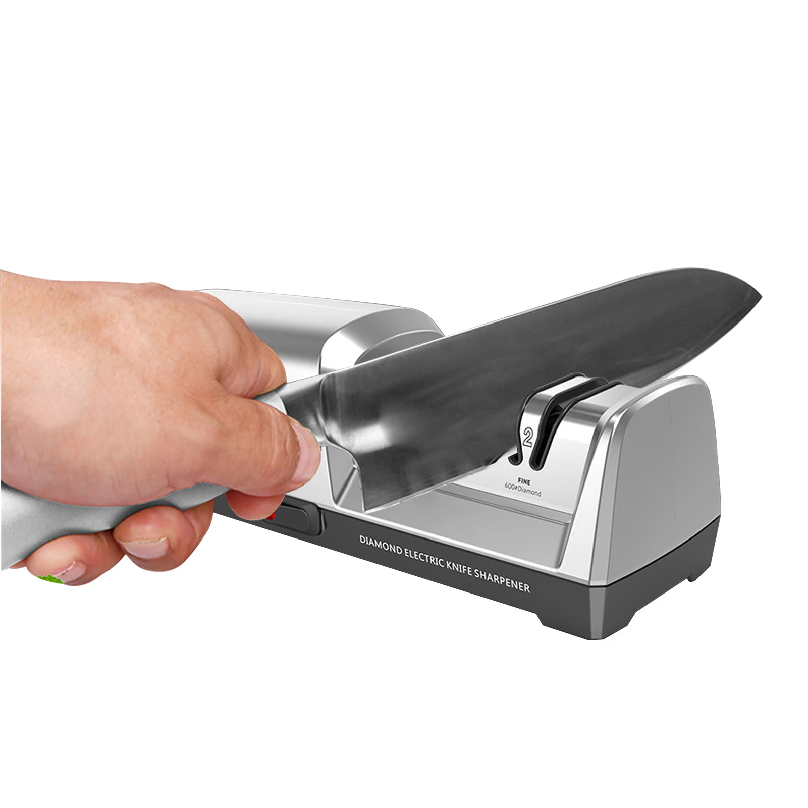 

2-ступенчатая электрическая точилка для ножей, 20-градусная прямая для заточки и полировки кухонных ножей, электрическая точилка для ножей