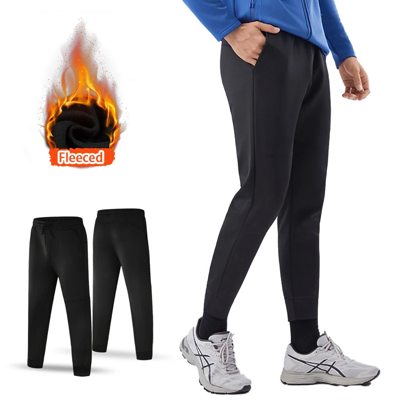 

Мужские и женские зимние термобелье для бега, быстросохнущие спортивные штаны на флисовой подкладке с эластичными манжетами для бега в холодную погоду, тренировок в тренажерном зале