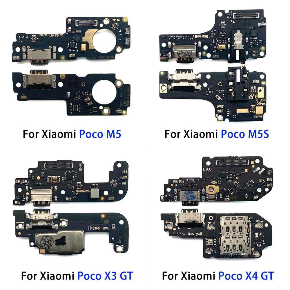 NEW USB Charging Port Microphone Dock Connector Board Flex Cable For Xiaomi Poco F5 F4 F3 GT X5 X6 Pro F4 5G M5S C61 C65 M6 4G