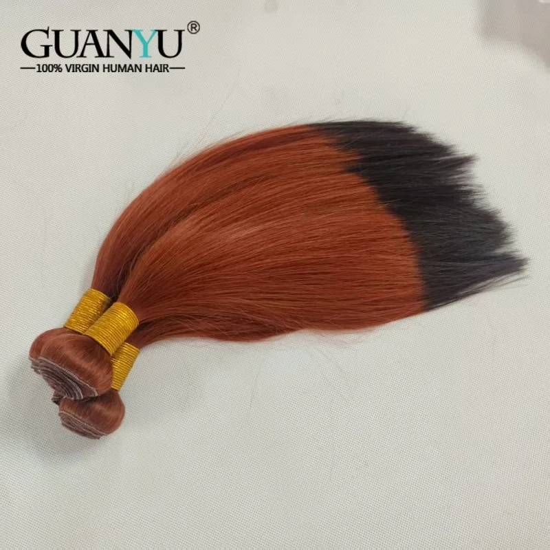 

# 350/1B Пучки омбре 13x4 Фронтальная застежка 4x4 Durk Оранжевые человеческие волосы плетут 3 пучка с кружевом Фронтальная часть 13x4