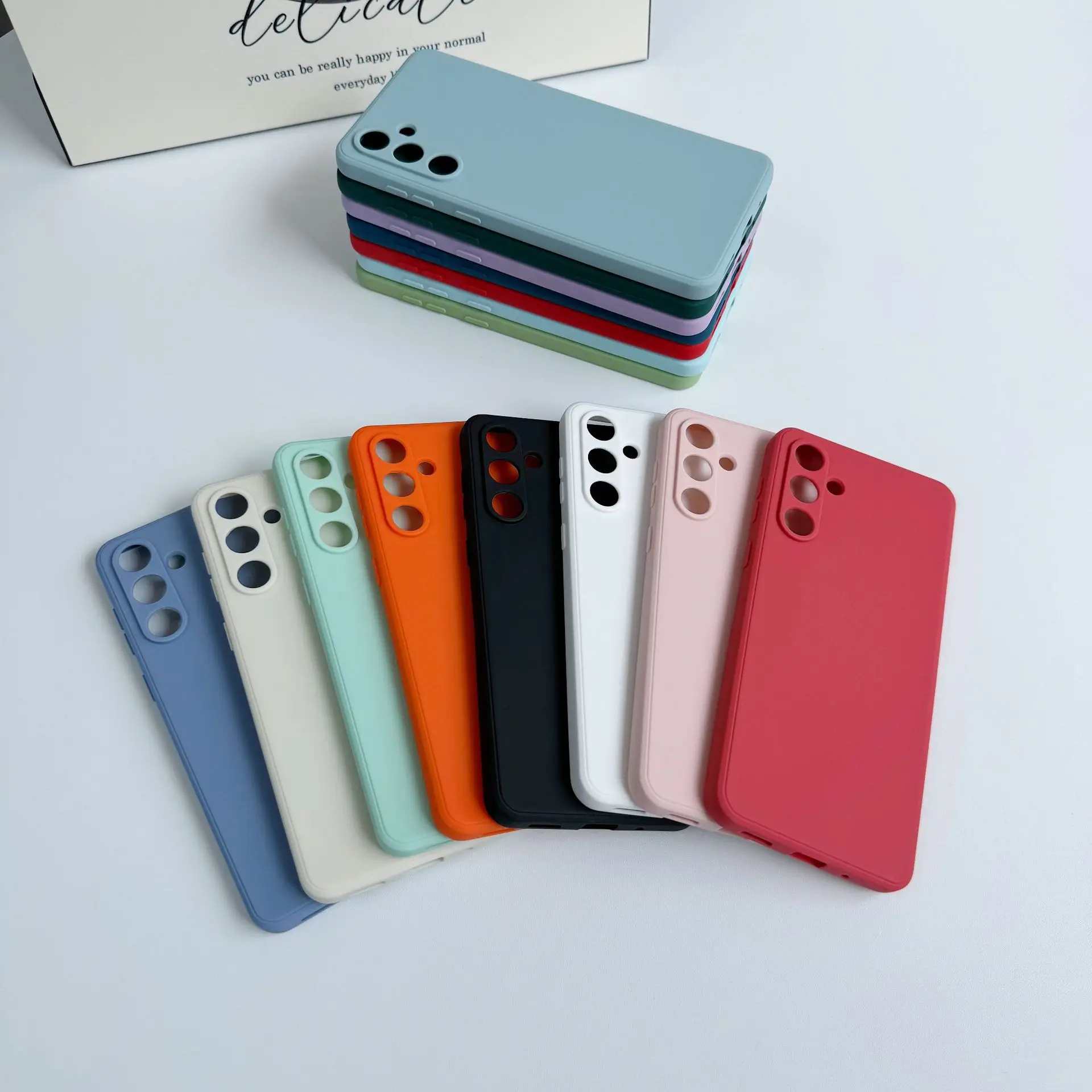 Für Galaxy s26 A52 A17 A05S Full-Cover-Handyhülle mit gerader Kante und Würfelmuster aus Silikon A07 – Detail 5