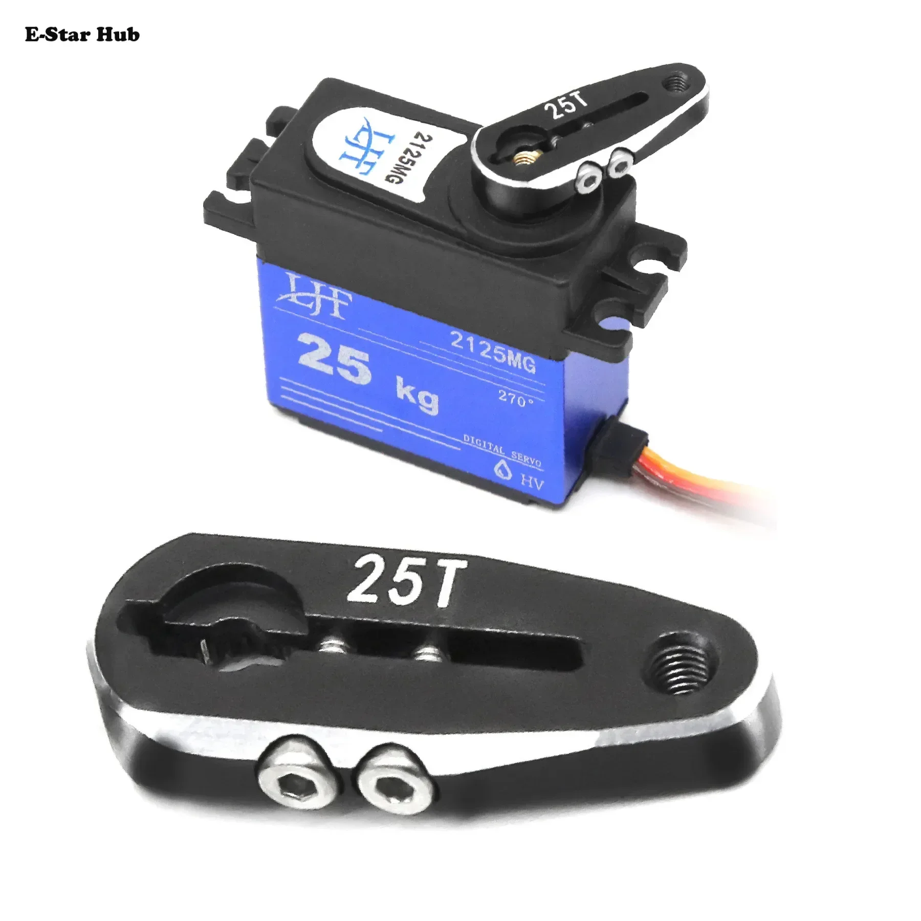 E-Star Hub RS RC Metal 25T CNC RC Tooth Servo Steering Horn Arm Heightening for 1/8 1/10 RC Car Parts