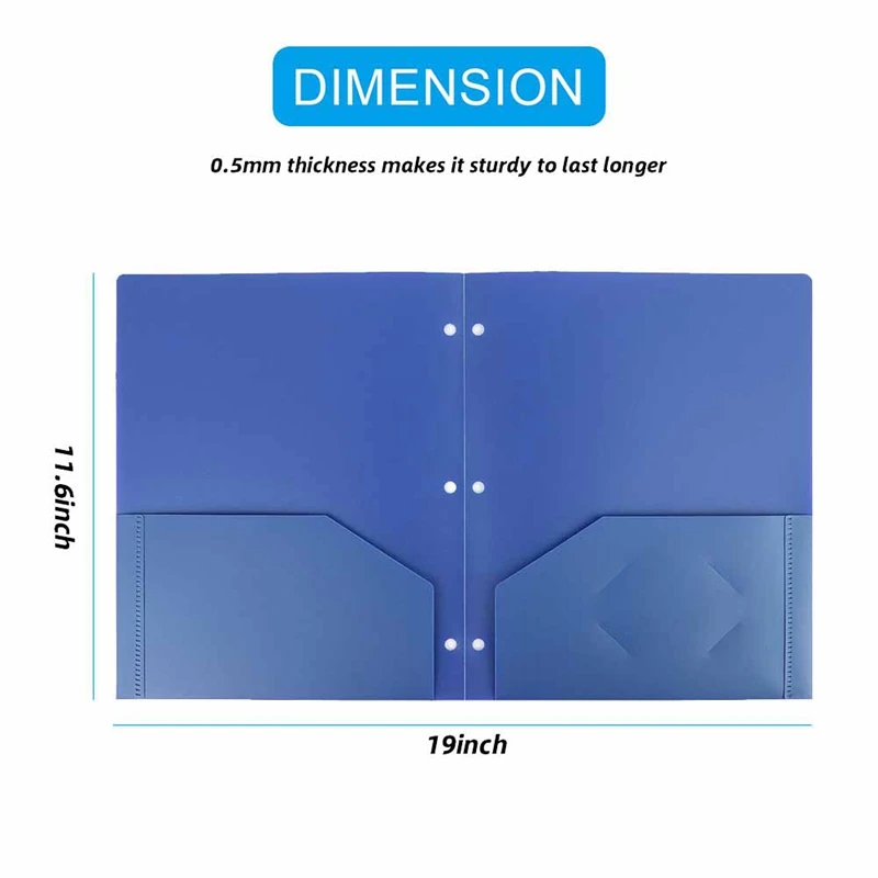 6 paczek segregatorów solidne plastikowe Portfolio,3 dziurkacz, plastikowe foldery wielokolorowe miejsce na wizytówki