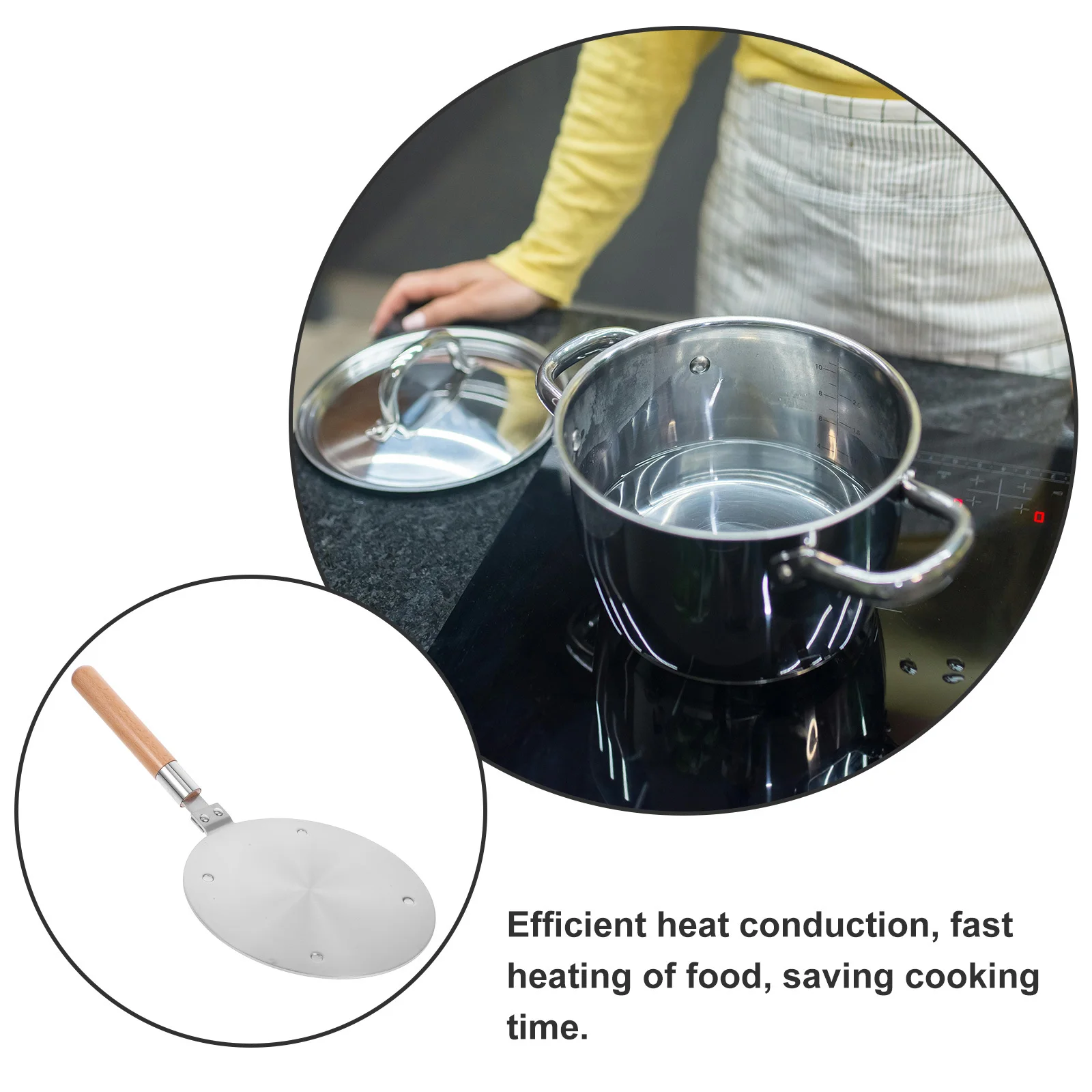 

Round Induction Plate Heat Diffuser for Gas Stove Electric Cooktop Stainless Steel Thermal Guide Cooking Essential Kitchen