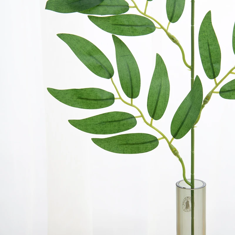 5個,緑の柳の葉の花束,人工植物,家の庭の花瓶,結婚式の装飾,偽の草の花輪