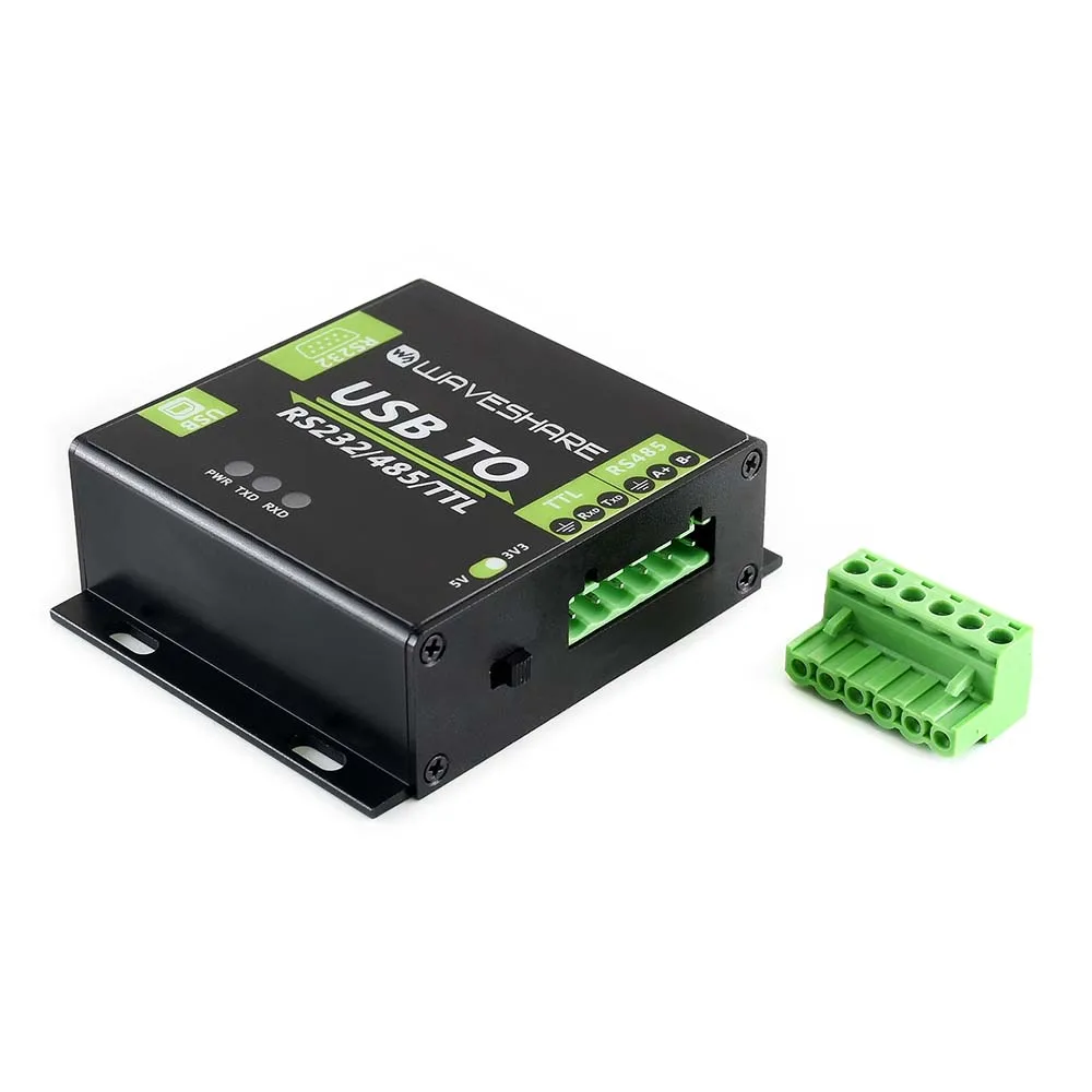 Konwerter USB na RS232/485/TTL Waveshare z wbudowanym FT232RL, przemysłowy konwerter USB na RS232, obsługa Android Windows 11/10/8 — zdjęcie produktu 4