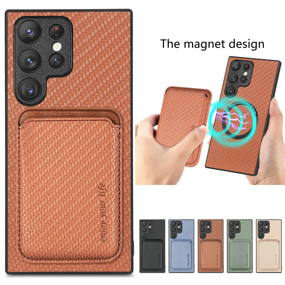 Magnet 2IN1 Detachable Leather Wallet Coque for Magsafe Samsung Galaxy S24 Ultra S23 S22 S21 S20 Plus S10 S 24 23 22 + Back Case