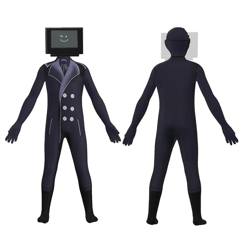 Speakerman Titan Camera Audio Skibidi Toilet Costume Monitor TV Man Bodysuit Boy Jumpsuit Kids Christmas Halloween Birthday Gift