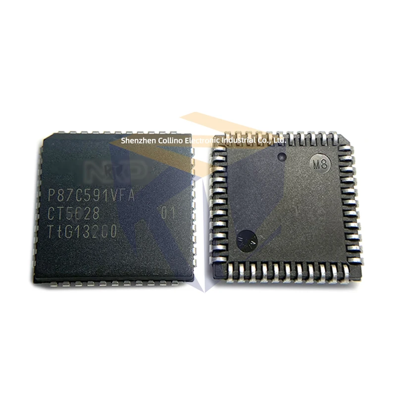 

2pcs P87C591VFA PLCC44 Single-chip 8-bit microcontrollerwith CAN controller P87C591 87C591