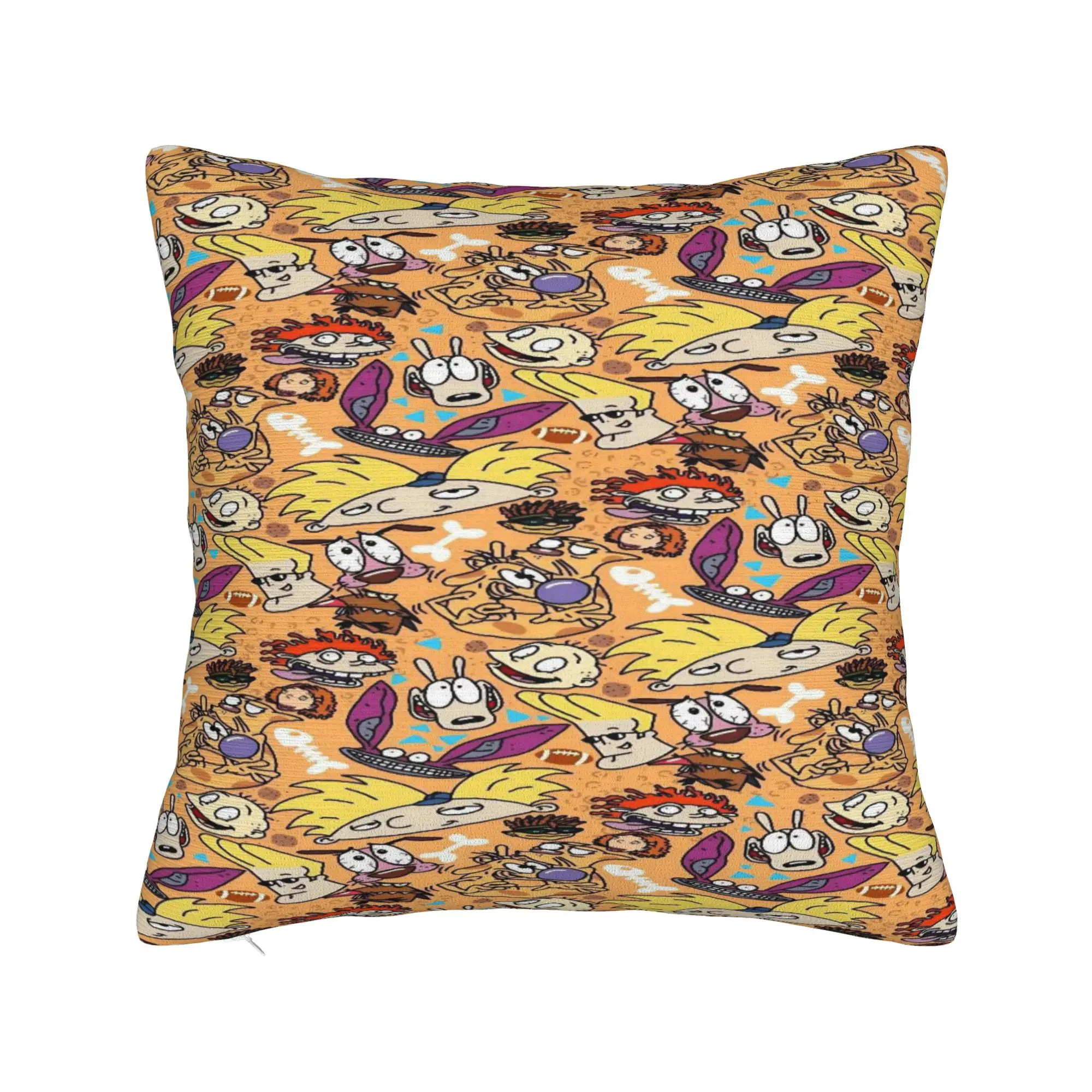 R-Rugrats Brown Character Pattern Pillow Case  Retro Trendy Pillow Cover Comfy Pillowcases For Sofa Bedroom Home Decor