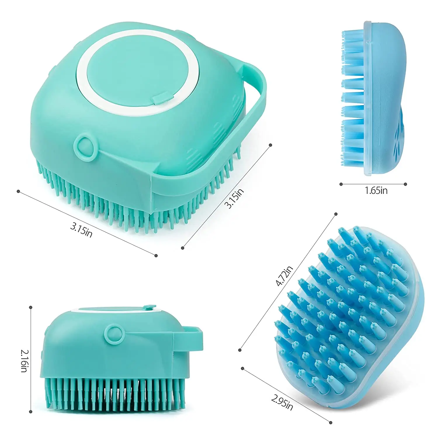 

Soft Silicone Brush Dog Bath Brush Pet Massage Brush Shampoo Dispenser Rubber Bristle Shower Grooming