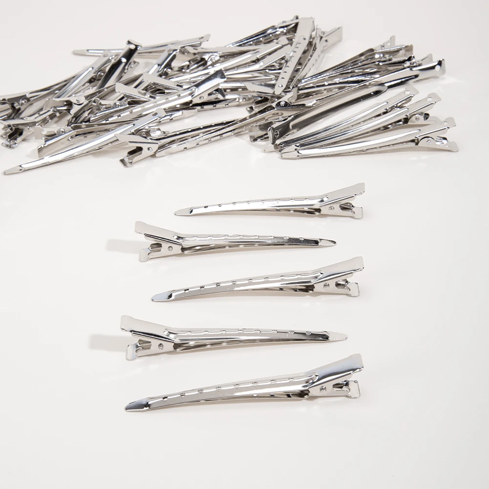 Grampos de corte de cabelo longo com bico de pato, presilhas de cabelo de aço inoxidável, 24 peças, conjunto de grampos de cabelo para mulheres, estilo de corte