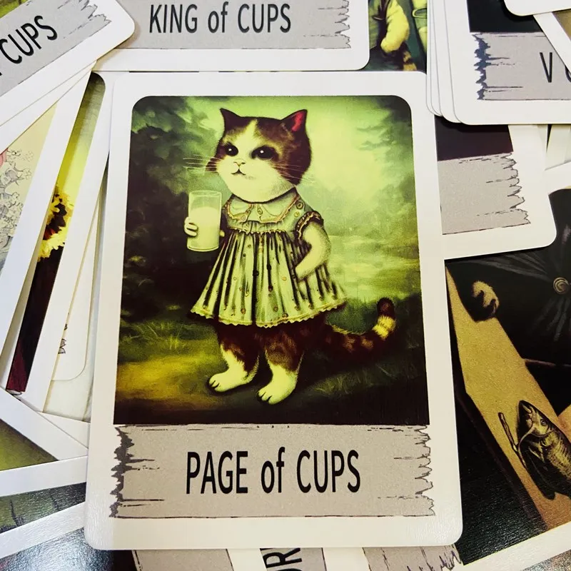 Mystic Cat Tarot Cards A 78 Deck English Board games Cards Selfcare for Tarot Readings Vibrant Easy Deck Fortune Telling Game