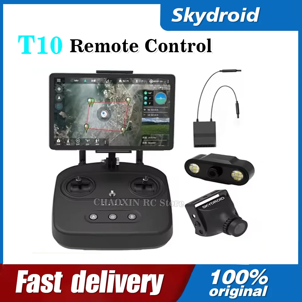

Skydroid T10 10CH 2.4GHZ FHSS Remote Control R10 Receiver PFV Camera/10km Digital Map Transmission Four-In-One Plant Protection