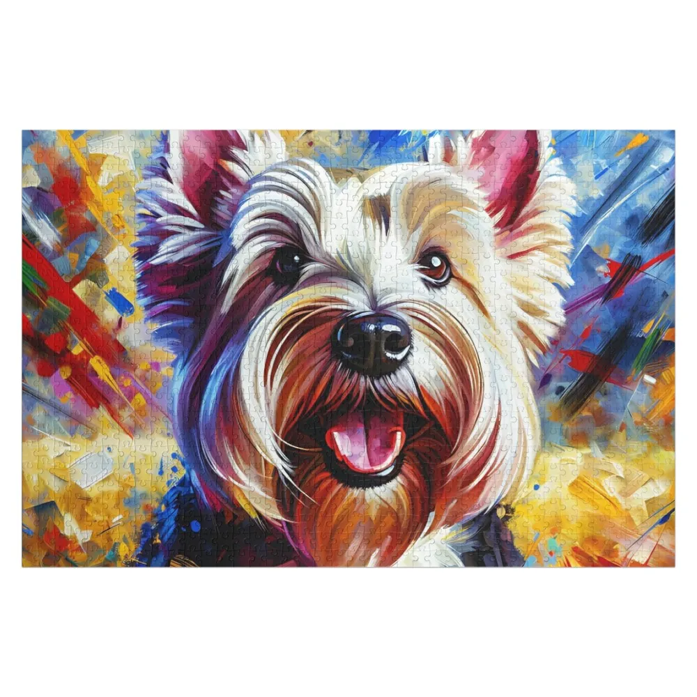 

Акриловая картина с портретом шотландского терьера, пазл для любителей животных, персонализированный подарок для детей, пазл для взрослых с изображением леса