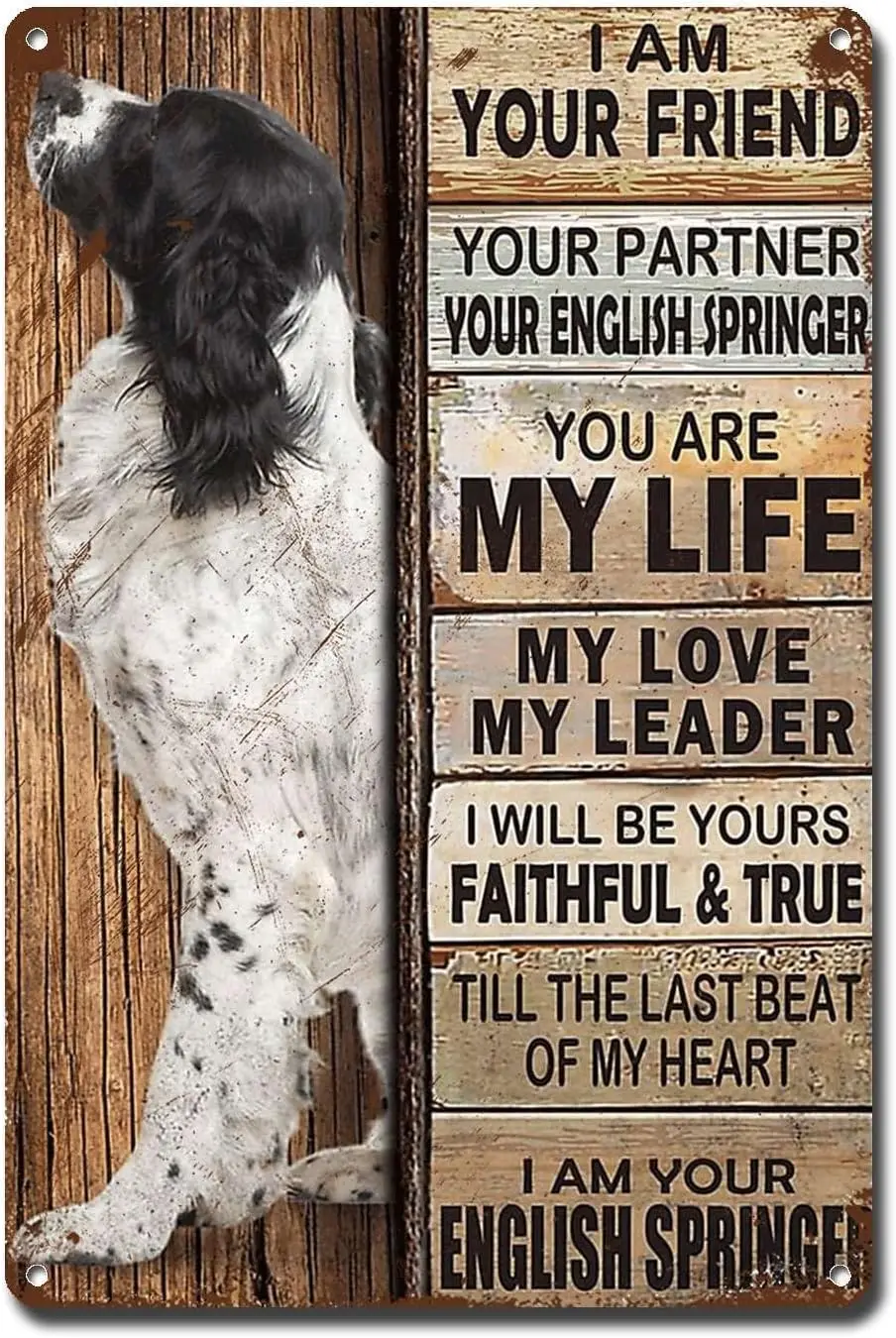 1p,Metal Sign Tin Sign Vintage Wall Art I Am Your Friend Gift for English Springer Lovers Vintage Wall Art Prints Funny Garden S