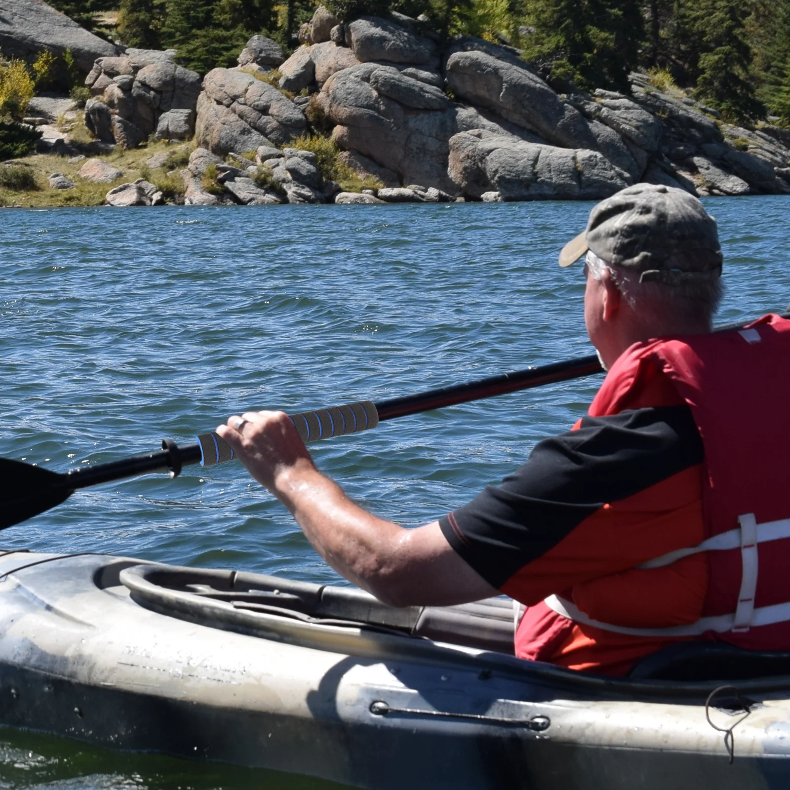 2 szt. Antypoślizgowe owijki na wiosła kajakowe z gąbki zapewniające komfortową amortyzację, trwałe sterowanie, akcesoria do kajaków, akcesoria do sportów wodnych