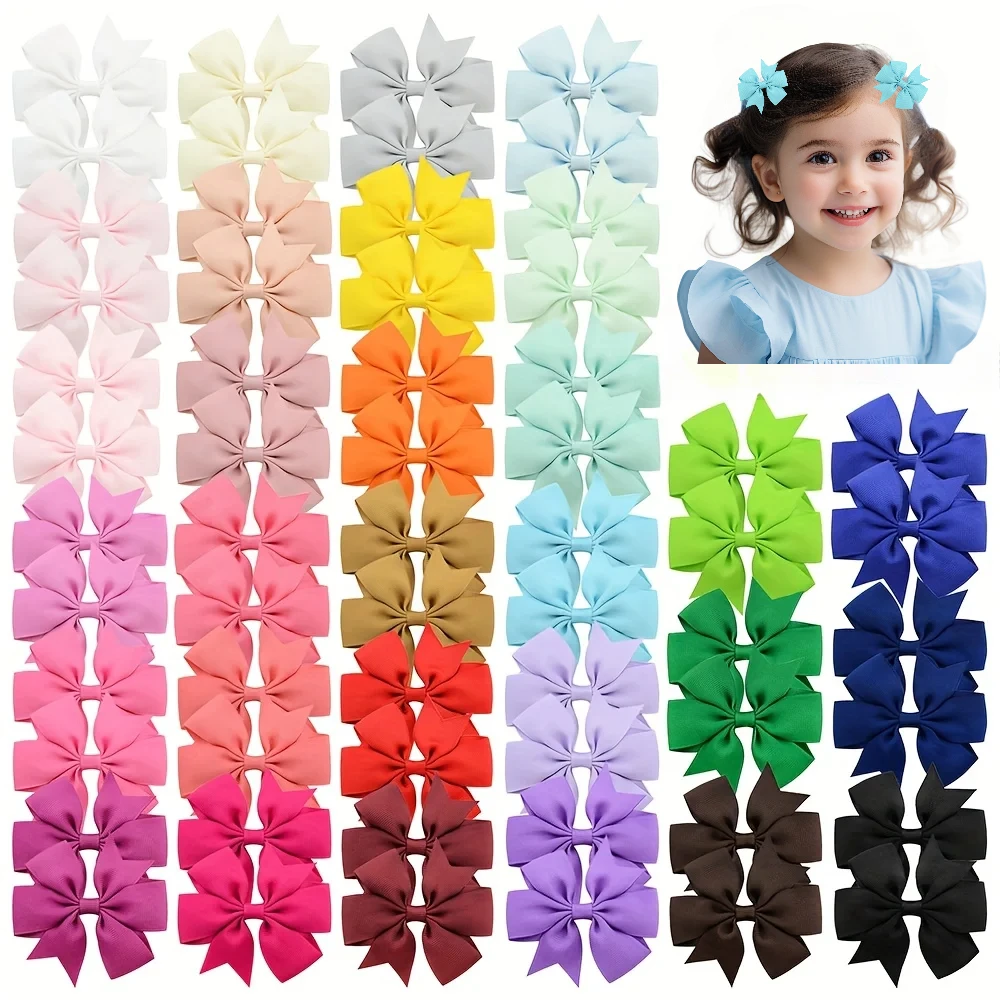 

40pcs Baby Hair Bows Clips,Simple Holiday Hair Clips, Cute Headdress For Baby Girls, Ideal For Gift Giving (Random Color)