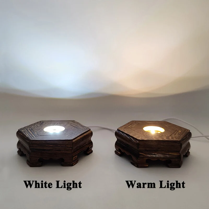 الإبداعية DIY كريستال الكرة أضواء ليلية القيل والقال منصة خشبية الجذر نحت قاعدة مضيئة زجاجة الطقس الملونة واجهة USB