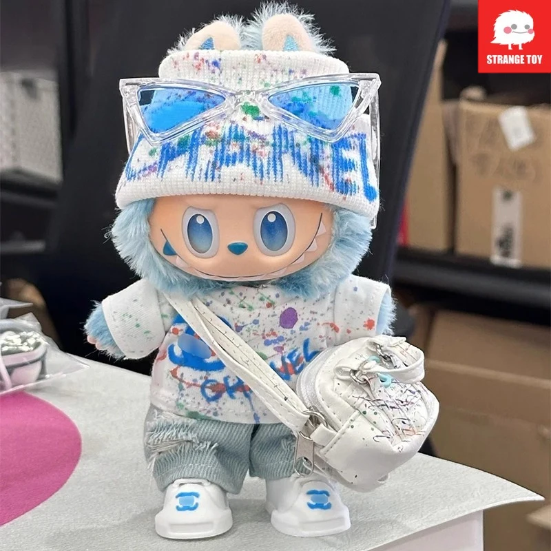 

Lucky For Labubu Детская одежда Высокое энергопотребление для Labubu 3,0, тканевая кукольная одежда, стоячий наряд, аксессуары для кукол, подарок на день рождения