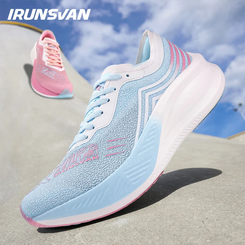 IRUNSVAN Male Sneakers Simple Men's Casual Shoes Nylon Carbon Plate 2024 Non-slip Mens Shoes Breathable Man Running Shoes