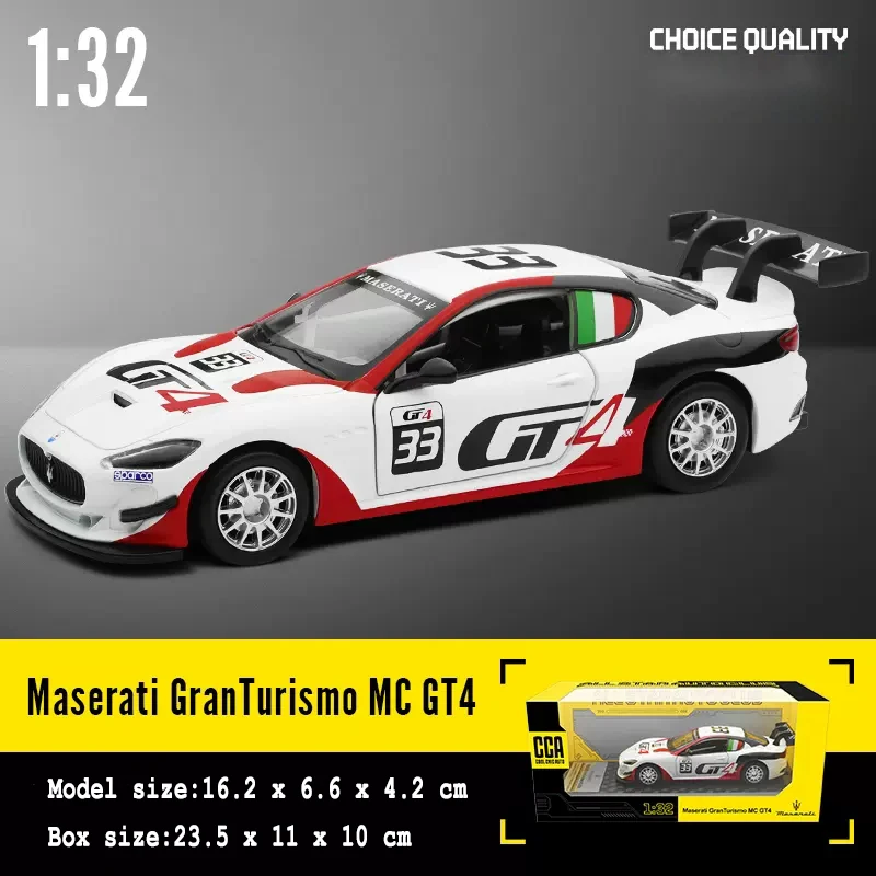 CCA 1:32 Maserati Gran Turismo MC GT4 simulation alloy die-casting model display bottom car model seat set collection gift