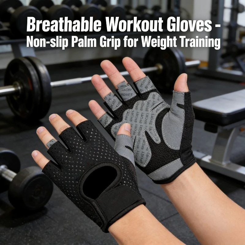 

Unisex Half-Finger Sports Gloves - Breathable Mesh for Gym Yoga Cycling Outdoor Camping Fitness