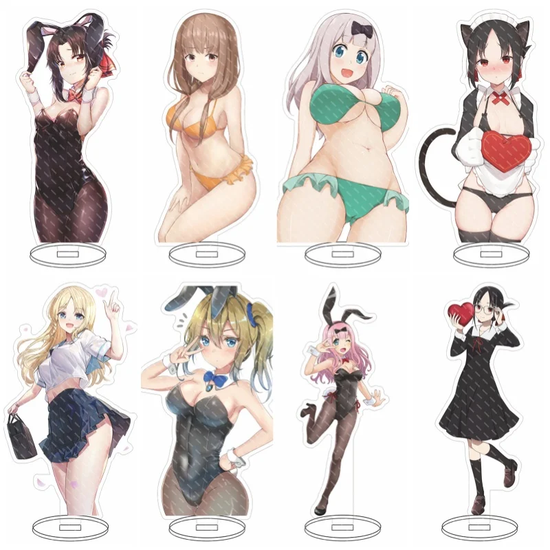 HD Shinomiya Kaguya Shirogane Miyuk Fujiwara Anime Acrylic Figure Model Plate Decor Collection Stand Action Figure Desktop Gift