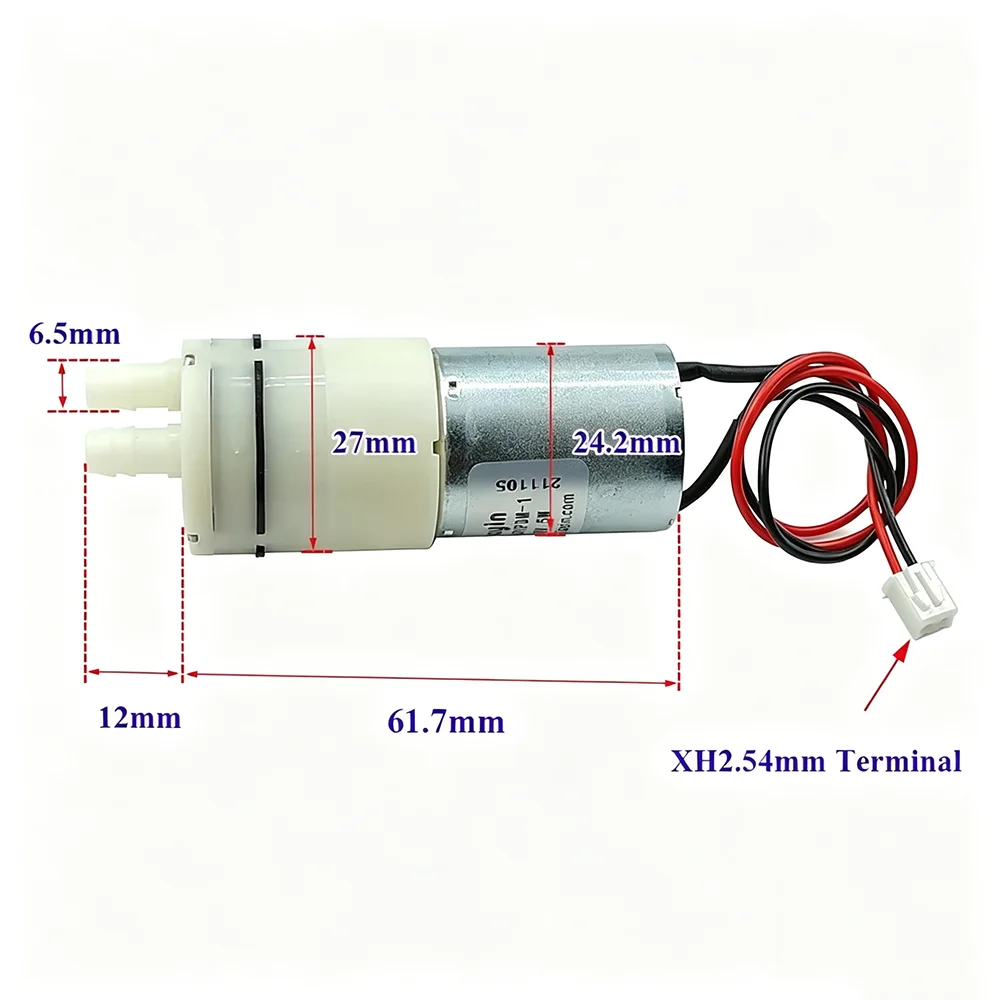 Jiayin JYPDM-1 Mini Water Pump  DC 12V 5W 1.0LPM 370 Diaphragm Self-Priming for DIY Dispenser Tea Table