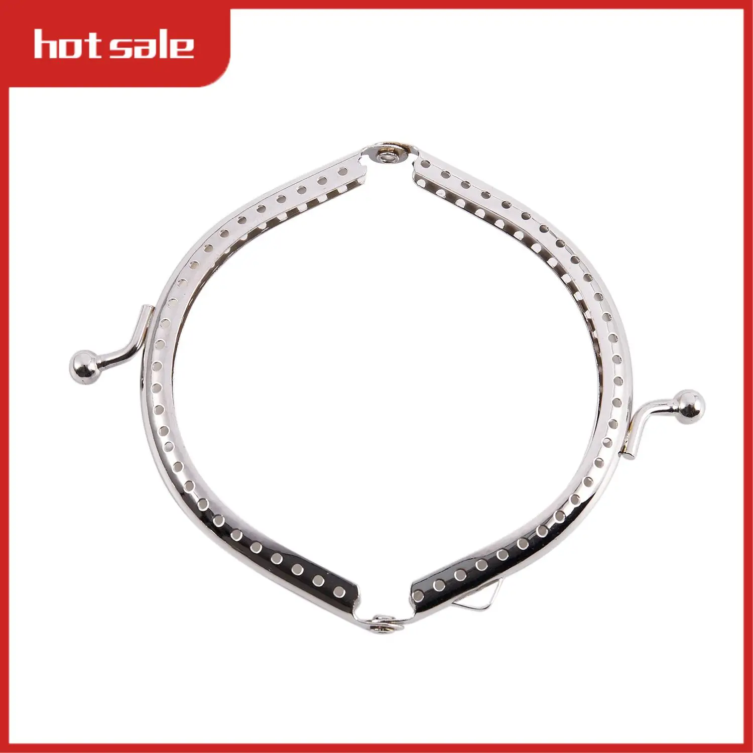 

A21I-5 Metal Frames Snap Clasp Arch Pattern Coin Style Purse Silver