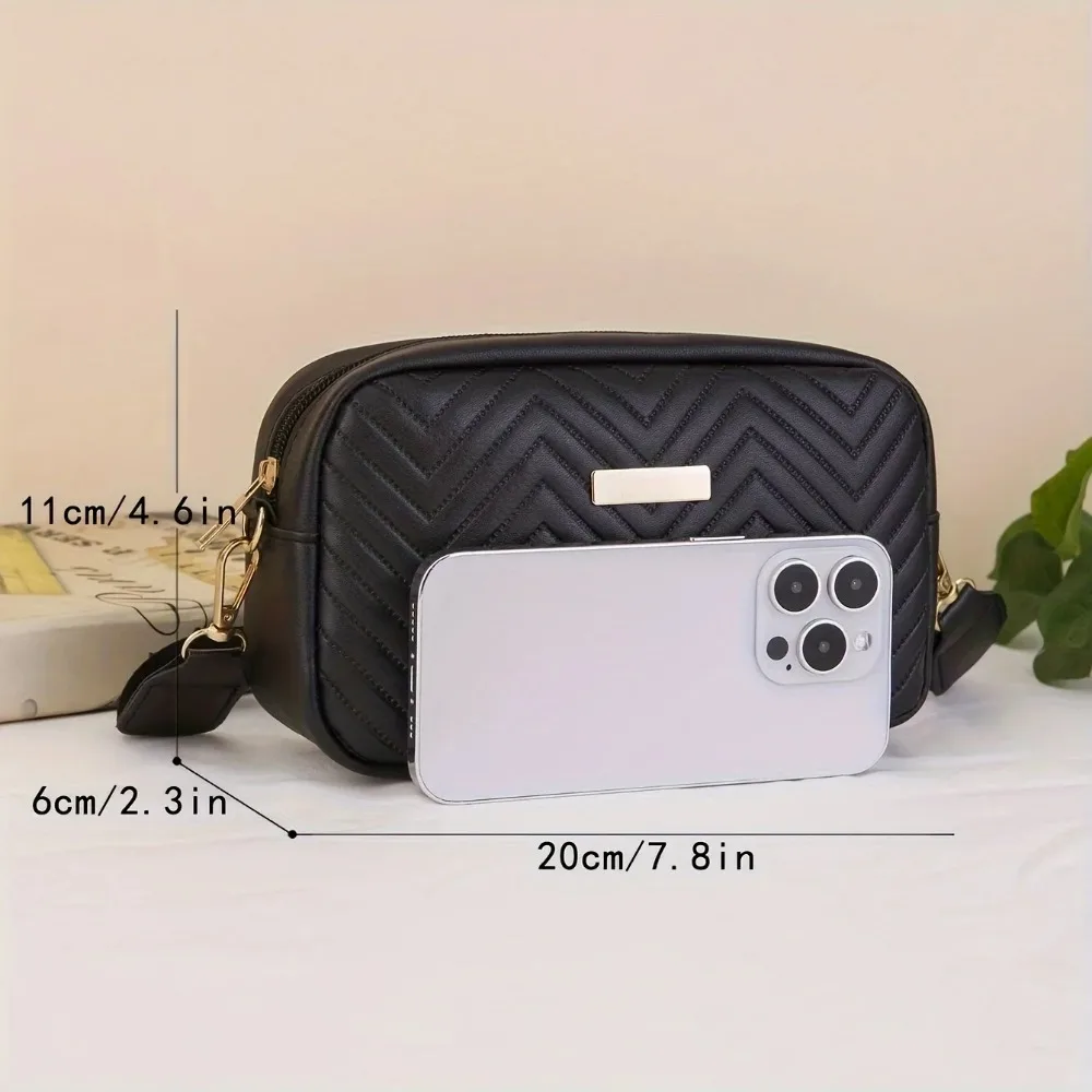

Trendy PU Shoulder Bag, Minimalist Mini Fashionable Quilted Crossbody Bag Wallet, WOMEN'S Casual Handbag and Mobile Phone Wallet