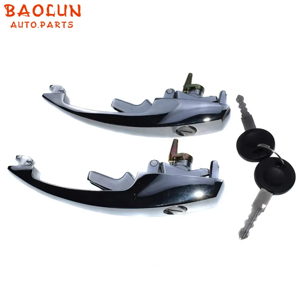 BAOLUN    Left Right Outer Door Handles With 2 Keys 1H0905855 113898205M 113837205M For VW Super Beetle Bug 1968-1979