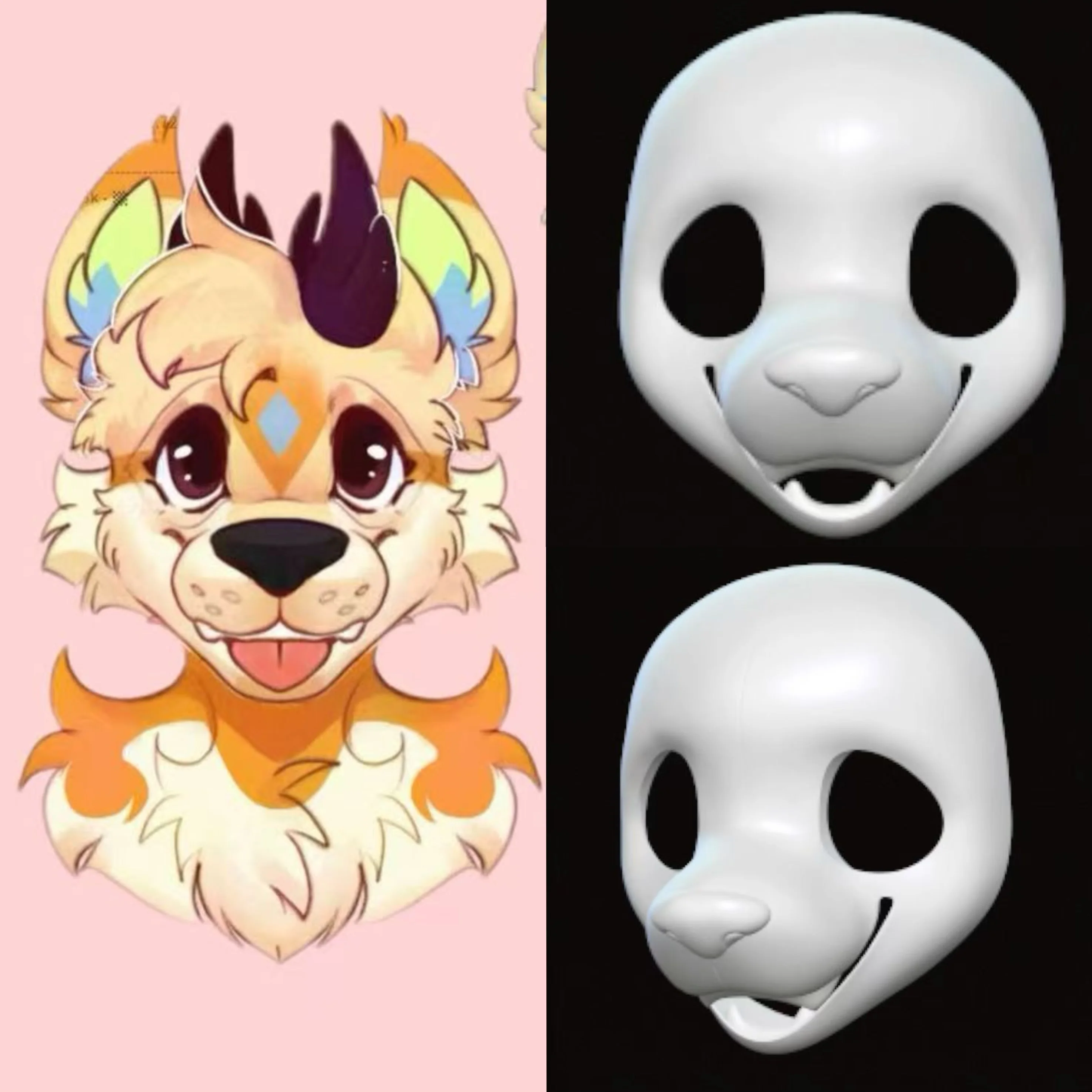 

Kemono Base Mask Big Dog 3D Printing Semi Realistic Beast Suit Skull Cosplay Costume Accessorie Kigurumi