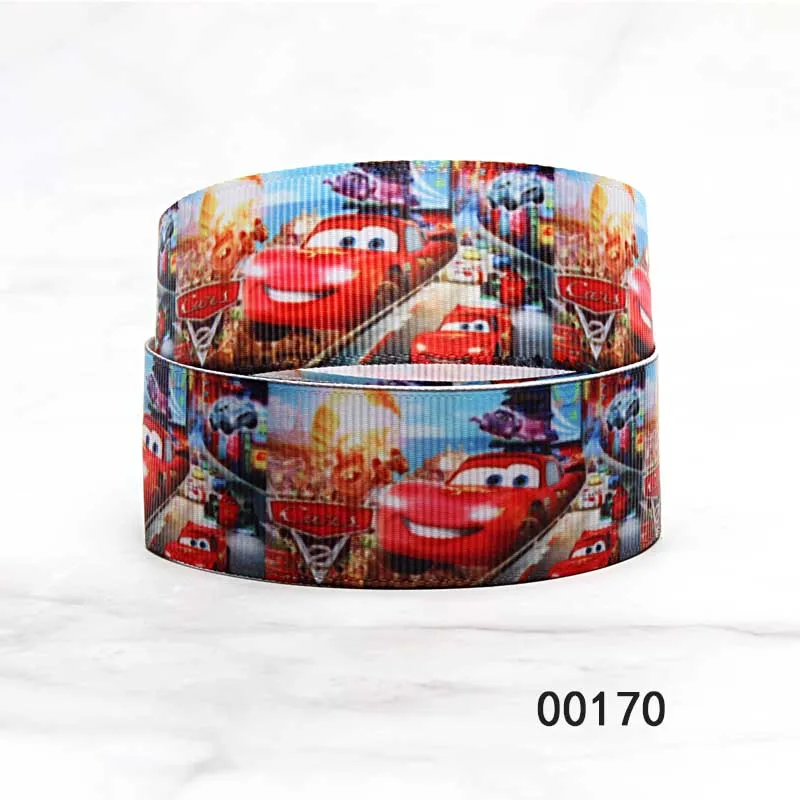 Disney 5Yards Cars Printed Cartoon Grosgrain Ribbon 25MM 38MM for DIY Craft