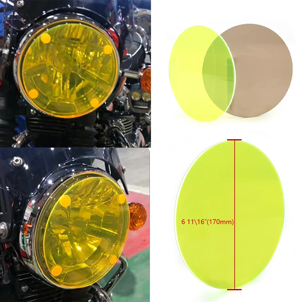 Motorbike Vintage Headlight Lens Filter Protective Film Cover for BMW R nine T Honda VT1100 For Guzzi Kawasaki YAMAHA SYM SUZUKI