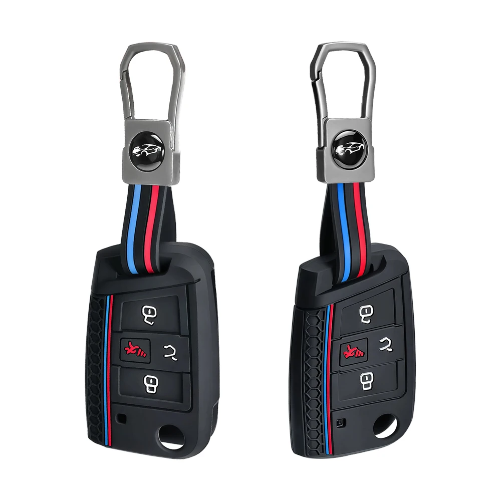 Neue Silikon-Autoschlüsselhülle für Volkswagen Golf GTI Alltrack Golf R Sportswagen Polo Skoda Tiguan Atlas e-Golf Jetta
