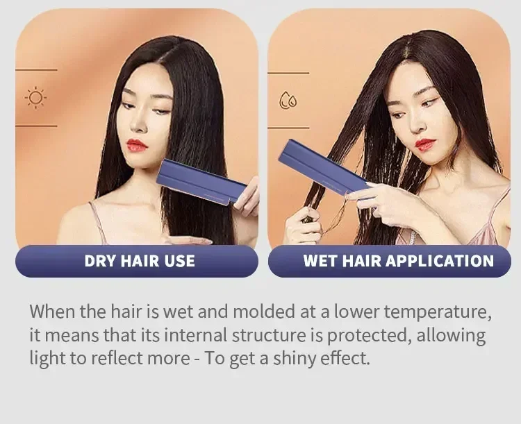 Wholesale Price 2024 New Negative Ion Airflow Heating Comb Straightening Drying 2 in 1 Hair Dryer Straightener