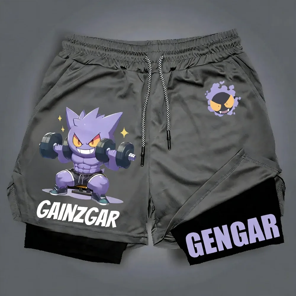 

Cosplay Costumes Pokémon Gengar 2026 Summer Harajuku Anime Printed Y2K Hip Hop Sports Casual Breathable Double Layer Shorts