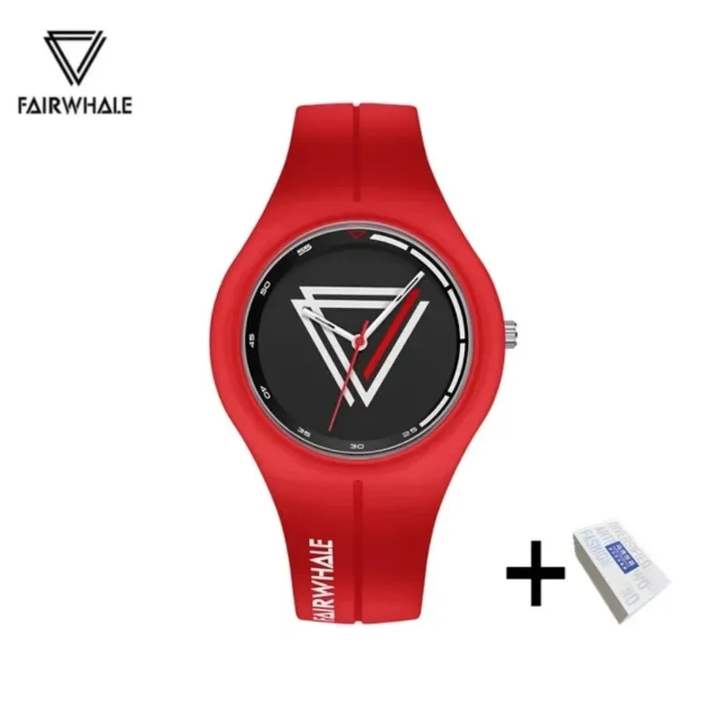 FAIRWHALE 4320 여성 패션 시계 실리콘 스트랩 스포츠 방수 석영 시계 커플 손목 시계 여자를위한 선물