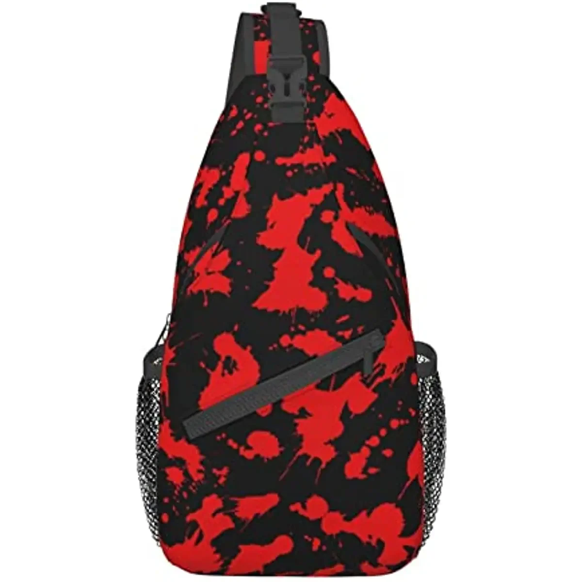 Horror Blood Splatter Hiking Daypacks,Crossbody Sling Backpack Shoulder Bag Chest Bag with Adjustable Strap Men Women Outdoor