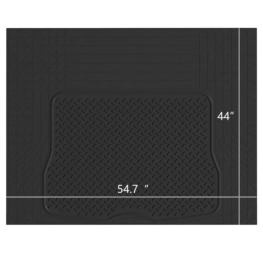 

Heavy Duty Rubber Trunk Cargo Liner Floor Mats, Trimmable to Fit for Car, SUV, Van, Trucks Large, Black