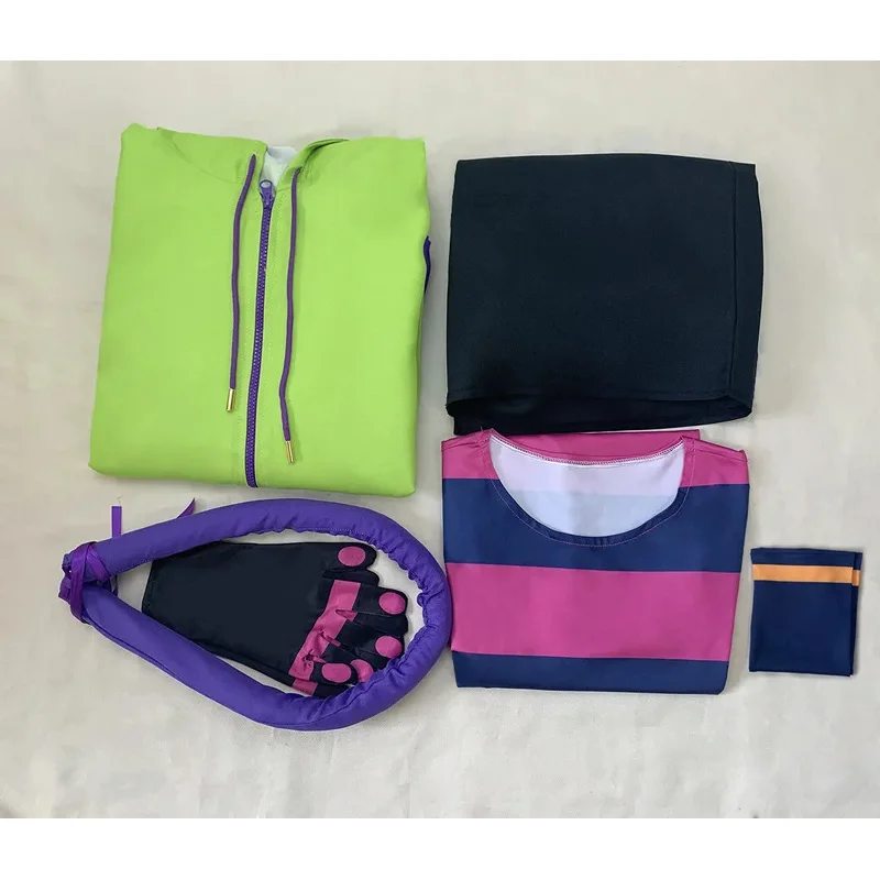 2025 yiyiAnime SK ثمانية تشينين ميا تأثيري حلي موحدة الرجال معطف أخضر السراويل قفازات ذيل هالوين لعب الأدوار شعر مستعار بدلة كاملة