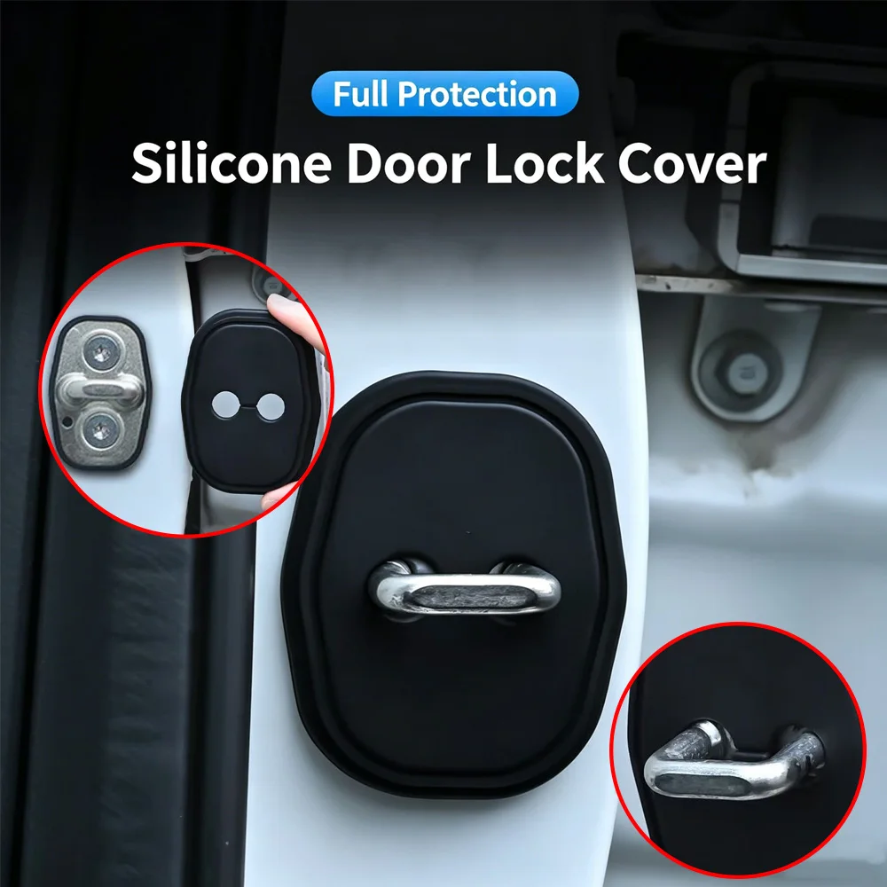4PCS Car Door Mute Damping Cushion Car Door Lock Buckle Car Door Anti-collision Protective Cover for JEEP Avenger 2023 2024 2025